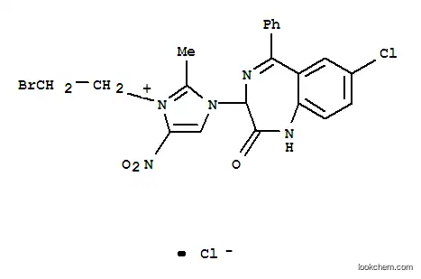 Molecular Structure of 52995-64-9 (1-(2-bromoethyl)-3-(7-chloro-2-oxo-5-phenyl-2,3-dihydro-1H-1,4-benzodiazepin-3-yl)-2-methyl-5-nitro-1H-imidazol-3-ium)