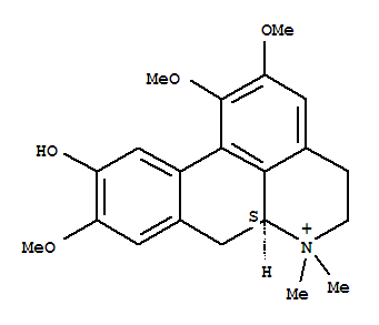 4H-Dibenzo[de,g]quinolinium,5,6,6a,7-tetrahydro-10-hydroxy-1,2,9-trimethoxy-6,6-dimethyl-, (6aS)- cas  59962-96-8