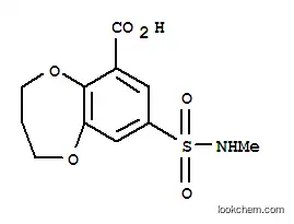 Molecular Structure of 66410-82-0 (3,4-dihydro-8-[(methylamino)sulphonyl]-2H-benzo-1,5-dioxepin-6-carboxylic acid)