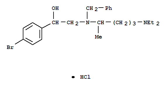 Benzenemethanol,4-bromo-a-[[[4-(diethylamino)-1-methylbutyl](phenylmethyl)amino]methyl]-,hydrochloride (1:1) cas  7148-22-3