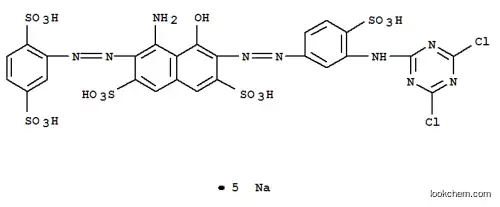 Molecular Structure of 73398-43-3 (pentasodium 4-amino-6-[[3-[(4,6-dichloro-1,3,5-triazin-2-yl)amino]-4-sulphonatophenyl]azo]-3-[(2,5-disulphonatophenyl)azo]-5-hydroxynaphthalene-2,7-disulphonate)