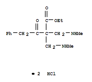Benzenebutanoic acid, a,a-bis[(methylamino)methyl]-b-oxo-, ethyl ester, hydrochloride (1:2) cas  7468-18-0