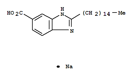 1H-Benzimidazole-6-carboxylicacid, 2-pentadecyl-, sodium salt (1:1)
