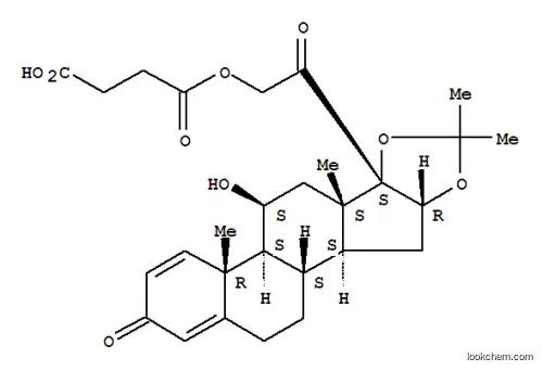 Molecular Structure of 78806-74-3 (11beta,21-dihydroxy-16alpha,17-(isopropylidenedioxy)pregna-1,4-diene-3,20-dione 21-(hydrogen succinate))