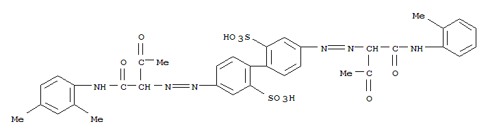 [1,1'-Biphenyl]-2,2'-disulfonicacid,4-[2-[1-[[(2,4-dimethylphenyl)amino]carbonyl]-2-oxopropyl]diazenyl]-4'-[2-[1-[[(2-methylphenyl)amino]carbonyl]-2-oxopropyl]diazenyl]-