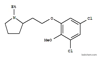Molecular Structure of 79893-46-2 ((-)-2-[2-(3,5-dichloro-2-methoxyphenoxy)ethyl]-1-ethylpyrrolidine)