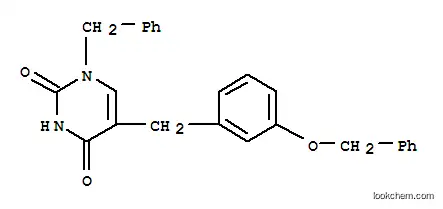 Molecular Structure of 80936-54-5 (1-benzyl-5-[3-(benzyloxy)benzyl]pyrimidine-2,4(1H,3H)-dione)
