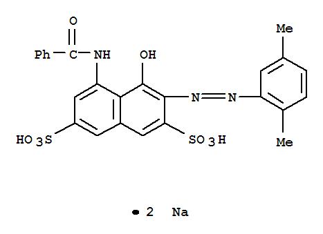 2,7-Naphthalenedisulfonicacid, 5-(benzoylamino)-3-[2-(2,5-dimethylphenyl)diazenyl]-4-hydroxy-, sodiumsalt (1:2)