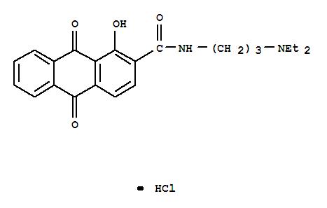 2-ANTHRACENECARBOXAMIDE,N-(3-(DIETHYLAMINO)PROPYL)-9,10-DIHYDRO-1-HYD ROXY-9,10-DIOXO- HCL