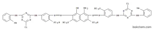 Molecular Structure of 81173-72-0 (4-amino-3,6-bis[[5-[[4-chloro-6-[(o-tolyl)amino]-1,3,5-triazin-2-yl]amino]-2-sulphophenyl]azo]-5-hydroxynaphthalene-2,7-disulphonic acid)