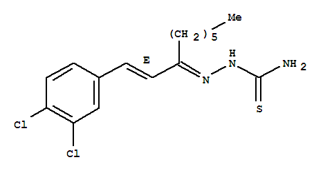 Hydrazinecarbothioamide,2-[1-[2-(3,4-dichlorophenyl)ethenyl]heptylidene]-, (?,E)- (9CI) cas  81226-89-3