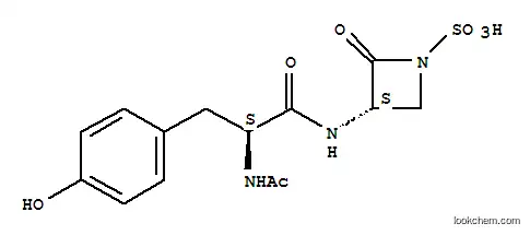 Molecular Structure of 82144-71-6 ((3S)-3-[[(S)-2-Acetylamino-3-(4-hydroxyphenyl)-1-oxopropyl]amino]-2-oxo-1-azetidinesulfonic acid)