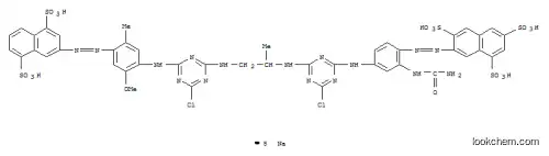 Molecular Structure of 82522-68-7 (1,3,6-Naphthalenetrisulfonicacid,7-[2-[2-[(aminocarbonyl)amino]-4-[[4-chloro-6-[[2-[[4-chloro-6-[[4-[2-(4,8-disulfo-2-naphthalenyl)diazenyl]-2-methoxy-5-methylphenyl]amino]-1,3,5-triazin-2-yl]amino]-1-methylethyl]amino]-1,3,5-triazin-2-yl]amino]phenyl]diazenyl]-,sodium salt (1:5))