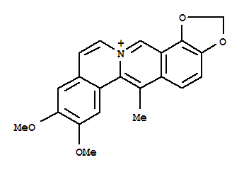 Benzo[a]-1,3-benzodioxolo[4,5-g]quinolizin-13-ium, 8,9-dimethoxy-6-methyl-