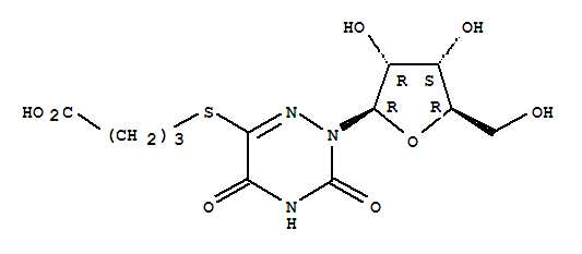 Butanoic acid,4-[(2,3,4,5-tetrahydro-3,5-dioxo-2-b-D-ribofuranosyl-1,2,4-triazin-6-yl)thio]- cas  84608-19-5