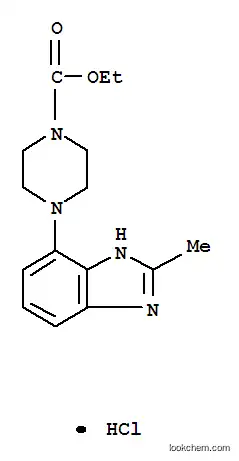 Molecular Structure of 84806-95-1 (1-Piperazinecarboxylic acid, 4-(2-methyl-1H-benzimidazol-4-yl)-, ethyl  ester, monohydrochloride)