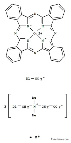 Molecular Structure of 85283-48-3 (Cuprate(1-),[N,N',N''-tris(carboxymethyl)-N,N,N',N',N'',N''-hexamethyl-C-sulfo-29H,31H-phthalocyanine-C,C,C-trimethanaminiumato(6-)-N29,N30,N31,N32]-,potassium (9CI))