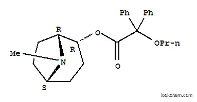 Molecular Structure of 87395-59-3 ([(1R)-8-methyl-8-azabicyclo[3.2.1]oct-2-yl] 2,2-diphenyl-2-propoxy-ace tate)