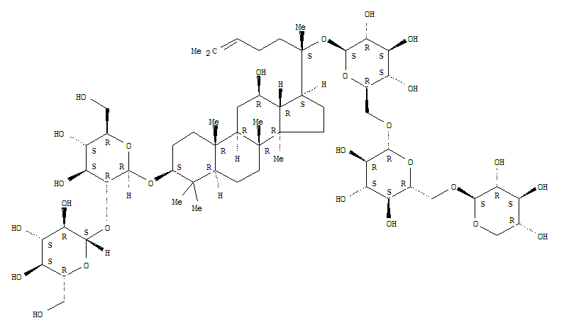 b-D-Glucopyranoside, (3b,12b)-12-hydroxy-20-[(O-b-D-xylopyranosyl-(1&reg;6)-O-b-D-glucopyranosyl-(1&reg;6)-b-D-glucopyranosyl)oxy]dammar-24-en-3-yl2-O-b-D-glucopyranosyl-