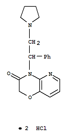 2H-Pyrido[3,2-b]-1,4-oxazin-3(4H)-one,4-[1-phenyl-2-(1-pyrrolidinyl)ethyl]-, hydrochloride (1:2)