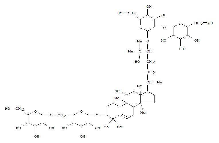b-D-Glucopyranoside, (3b,9b,10a,11a,24R)-3-[(6-O-b-D-glucopyranosyl-b-D-glucopyranosyl)oxy]-11,25-dihydroxy-9-methyl-19-norlanost-5-en-24-yl2-O-b-D-glucopyranosyl-(88915-64-4)