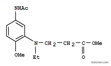 Molecular Structure of 93805-19-7 (methyl N-[5-(acetylamino)-2-methoxyphenyl]-N-ethyl-beta-alaninate)
