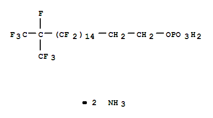 1-Octadecanol,3,3,4,4,5,5,6,6,7,7,8,8,9,9,10,10,11,11,12,12,13,13,14,14,15,15,16,16,17,18,18,18-dotriacontafluoro-17-(trifluoromethyl)-,dihydrogen phosphate, diammonium salt (9CI)