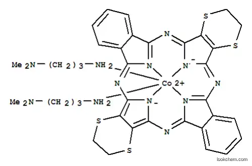 Molecular Structure of 93940-96-6 (Cobalt,bis(N,N-dimethyl-1,3-propanediamine-N')[2,3,16,17-tetrahydro-29H,31H-dibenzo[b,l]bis[1,4]dithiino[2,3-g:2',3'-q]porphyrazinato(2-)-N29,N30,N31,N32]-,(OC-6-12)- (9CI))