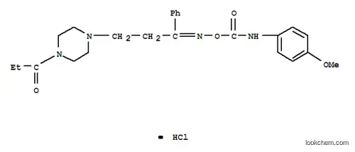 Molecular Structure of 97670-06-9 (1-Piperazinepropanimine,N-[[[(4-methoxyphenyl)amino]carbonyl]oxy]-4-(1-oxopropyl)-a-phenyl-, monohydrochloride (9CI))