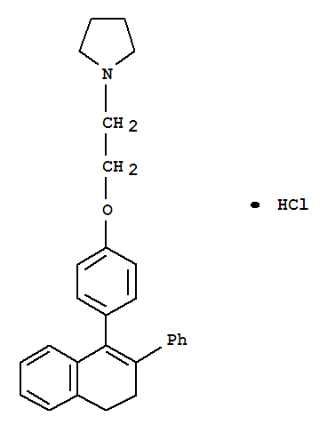Pyrrolidine,1-[2-[4-(3,4-dihydro-2-phenyl-1-naphthalenyl)phenoxy]ethyl]-, hydrochloride(1:1)