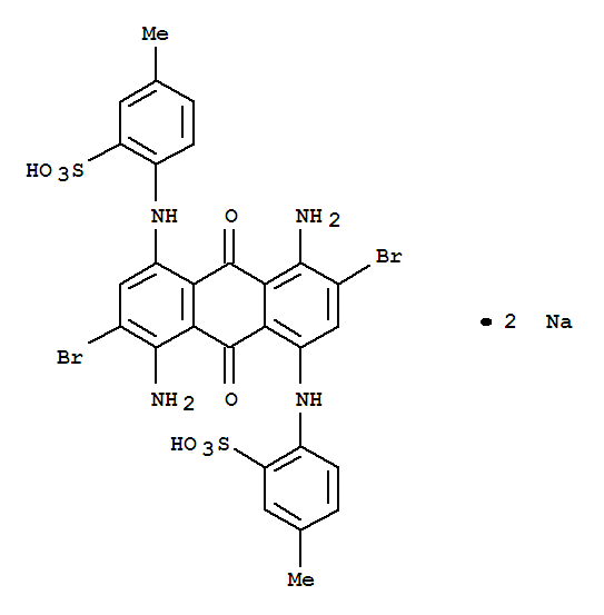 Benzenesulfonic acid, 2,2'-[(4,8-diamino-3,7-dibromo- 9,10-dihydro-9,10-dioxo-1,5-anthracenediyl)diimino ]bis[5-methyl-, disodium salt