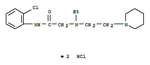 Acetamide,N-(2-chlorophenyl)-2-[ethyl[2-(1-piperidinyl)ethyl]amino]-, hydrochloride (1:2)