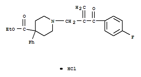 4-FLUOROPHENYL-1-METHYLENE-2-(4-CARBETHOXY-4-PHENYLPIPERIDIN-1-YL)-ETHYL K ETONE HCL