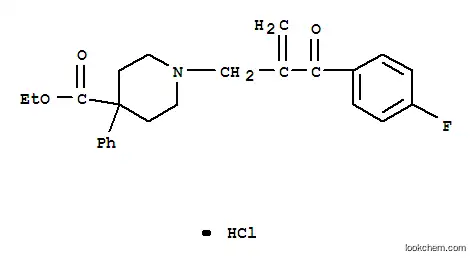 4-Fluorophenyl-1-methylene-2-(4-carbethoxy-4-phenylpiperidino)-ethyl k etone hydrochloride