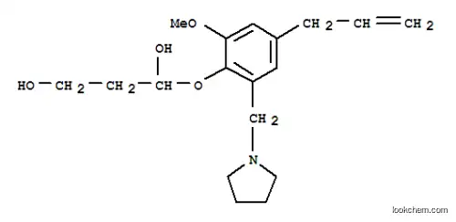 Molecular Structure of 102612-78-2 (1,3-Propanediol, 3-(4-allyl-2-methoxy-6-(1-pyrrolidinylmethyl)phenoxy) -)