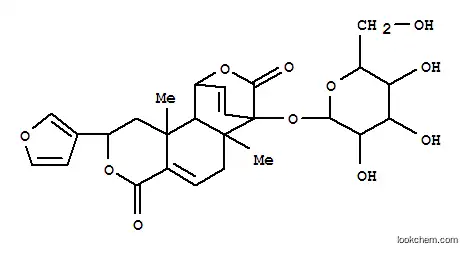 Molecular Structure of 102926-02-3 ((1R)-9β-(3-Furanyl)-4α-(β-D-glucopyranosyloxy)-1,4,4a,5,9,10,10a,10bβ-octahydro-4aβ,10aα-dimethyl-1β,4-etheno-3H,7H-benzo[1,2-c:3,4-c']dipyran-3,7-dione)