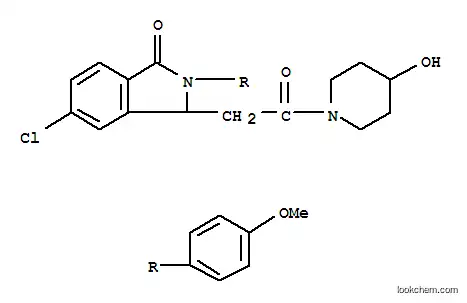 1-((6-Chloro-2,3-dihydro-2-(4-methoxyphenyl)-3-oxo-1H-isoindol-1-yl)acetyl)-4-piperidinol