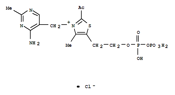 Thiazolium,2-acetyl-3-[(4-amino-2-methyl-5-pyrimidinyl)methyl]-4-methyl-5-(4,6,6-trihydroxy-4,6-dioxido-3,5-dioxa-4,6-diphosphahex-1-yl)-,chloride (1:1)