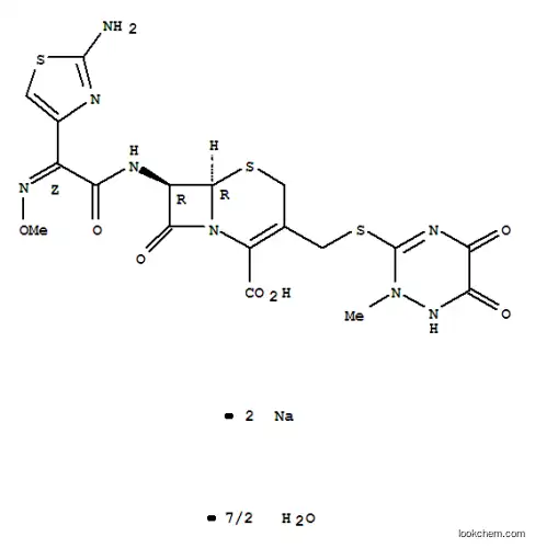 Molecular Structure of 104376-79-6 (Ceftriaxone sodium)