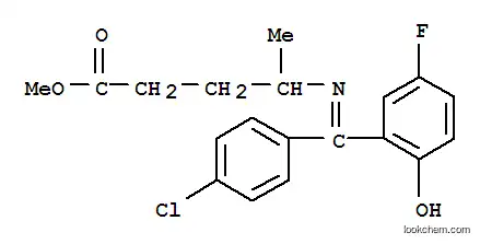 Molecular Structure of 104775-07-7 (Methyl 4-(((4-chlorophenyl)(5-fluoro-2-hydroxyphenyl)methylene)amino)p entanoate)