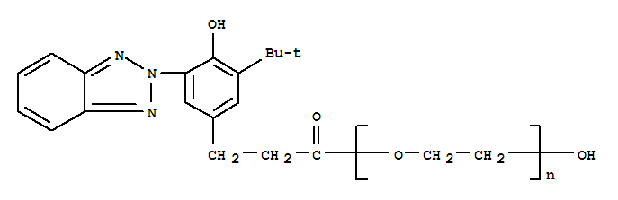 α-{3-(2H-Benzotriazol-2-yl)-5-(1,1-dimethyl)-4-hydroxyphenyl]-1-oxopropyl}-ω-hydropoly-(oxy-1,2-ethanediyl)