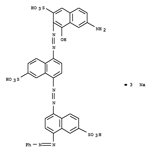 2-Naphthalenesulfonicacid,5-[2-(7-amino-1-hydroxy-3-sulfo-2-naphthalenyl)diazenyl]-8-[2-[4-(2-phenyldiazenyl)-6-sulfo-1-naphthalenyl]diazenyl]-,sodium salt (1:3)
