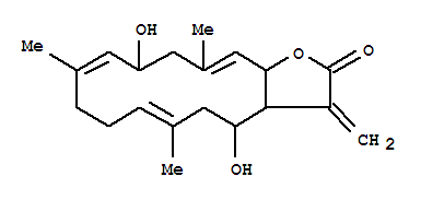Cyclotetradeca[b]furan-2(3H)-one,3a,4,5,8,9,12,13,15a-octahydro-4,12-dihydroxy-6,10,14-trimethyl-3-methylene-,(3aS,4S,6E,10E,12S,14E,15aS)- (9CI)