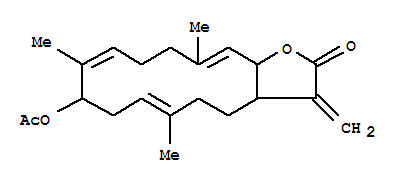 Cyclotetradeca[b]furan-2(3H)-one,9-(acetyloxy)-3a,4,5,8,9,12,13,15a-octahydro-6,10,14-trimethyl-3-methylene-,(3aR,6E,9R,10E,14E,15aS)- (9CI)
