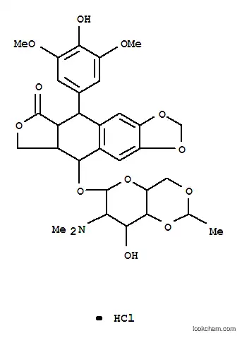 (5S,5aR,8aR,9R)-5-[[(2R,4aR,6R,7R,8R,8aS)-7-(dimethylamino)-8-hydroxy-2-methyl-4,4a,6,7,8,8a-hexahydropyrano[3,2-d][1,3]dioxin-6-yl]oxy]-9-(4-hydroxy-3,5-dimethoxyphenyl)-5a,6,8a,9-tetrahydro-5H-[2]benzofuro[6,5-f][1,3]benzodioxol-8-one;hydrochloride