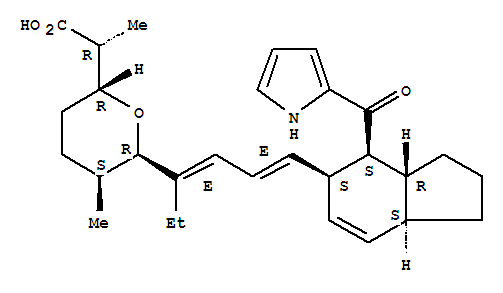 2H-Pyran-2-acetic acid,6-[(1E,3E)-1-ethyl-4-[(3aR,4S,5S,7aS)-2,3,3a,4,5,7a-hexahydro-4-(1H-pyrrol-2-ylcarbonyl)-1H-inden-5-yl]-1,3-butadien-1-yl]tetrahydro-a,5-dimethyl-, (aR,2R,5S,6R)-