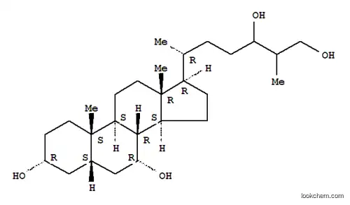Molecular Structure of 107088-81-3 ((3R,5S,7R,8S,9S,10R,13R,14S,17S)-17-[(2R)-5,7-dihydroxy-6-methyl-hepta n-2-yl]-10,13-dimethyl-2,3,4,5,6,7,8,9,11,12,14,15,16,17-tetradecahydr o-1H-cyclopenta[a]phenanthrene-3,7-diol)