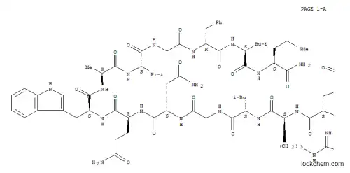 Molecular Structure of 108437-87-2 (PYR-GLN-ARG-LEU-GLY-ASN-GLN-TRP-ALA-VAL-GLY-D-PHE-LEU-MET-NH2)