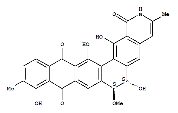 Naphthaceno[2,1-g]isoquinoline-1,9,14(2H)-trione,6,7-dihydro-6,10,15,16-tetrahydroxy-7-methoxy-3,11-dimethyl-, (6S,7S)-