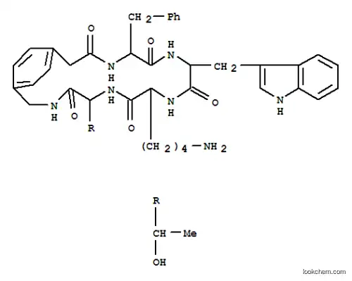 Molecular Structure of 111011-00-8 (cyclo(phenylalanyl-tryptophyl-lysyl-threonyl-4-(aminomethyl)phenylacetic acid))